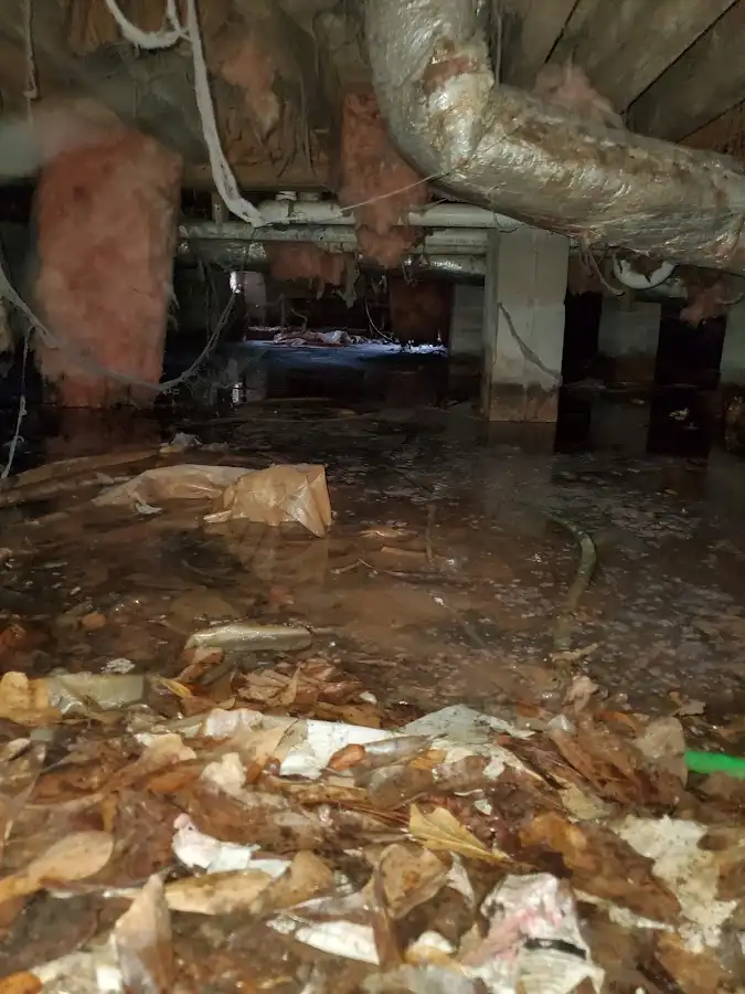 Crawl space flood assessment for Commercial Water Damage Restoration in Buckhead